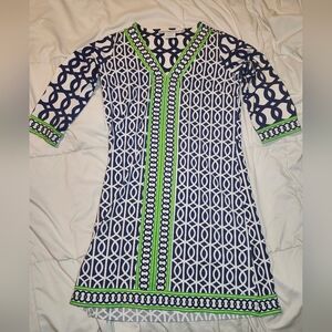 Gretchen Scott Medium Womens Pront Geometric 3/4 Sleeve Dress